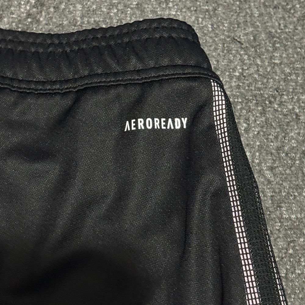 Women’s Black Adidas Tiro track pants with pink stripes. - Picture 3 of 7